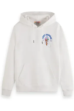 Scotch&Soda Front And Back Artwork Hoodie White