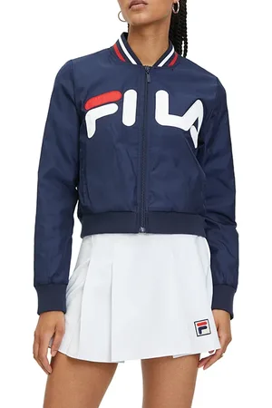 Fila Larkana Logo Bomber Jacket Black Iris