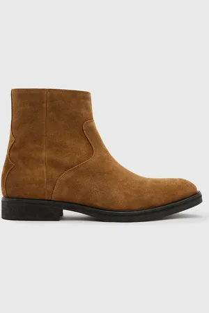 AllSaints Lang Suede Boot Tobacco Gold