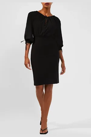 French Connection Courtney Crepe Mix Fitted Drs Black