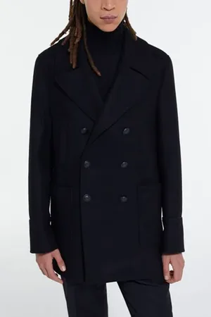 The Kooples Caban Mi Long Multi Poches Black