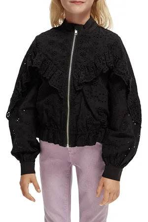 Scotch&Soda Girls Broderie Anglaise Jacket Black