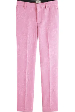 Scotch&Soda Lowry - Mid Rise Slim Jacquard Trousers Orchid Pink