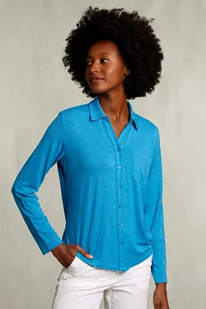 River Woods Blue Viscose T-shirt With Pocket Blue