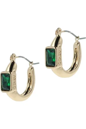 Otazu Green Crystal Hoops Green Crystal