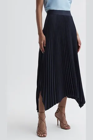 Reiss Jodie-pleat Skirt Navy
