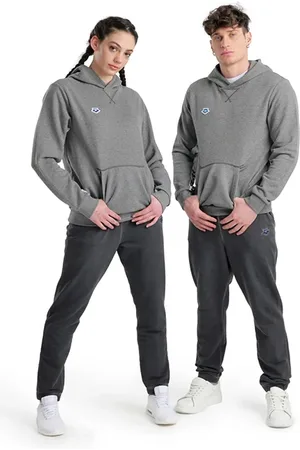 Arena Icons Hooded Sweat Solid Darkgrey Melange-white-bla