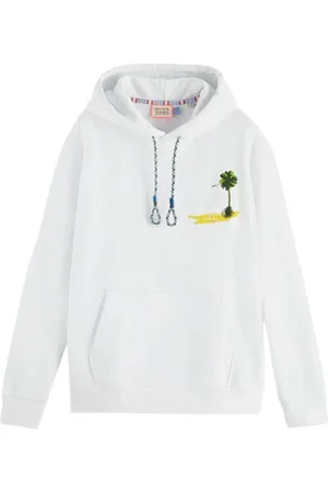 Scotch&Soda Garment Dye Artwork Hoodie White