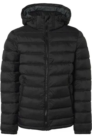 No Excess Jacket Short Fit Hooded Recycled Padding Black