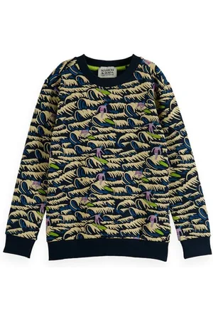 Scotch&Soda Cotton In Conversion All-over Printed Crewneck Sweatshirt Bl