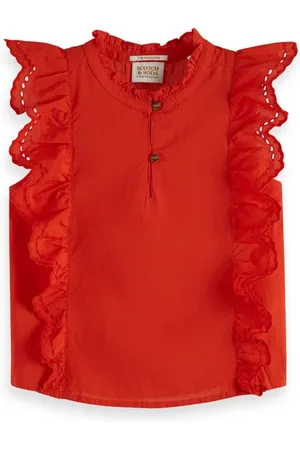 Scotch&Soda Sleeveless Broderie Anglaise Top Lobster Red