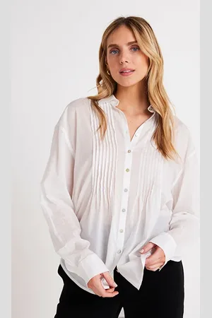 Bella Dahl Pintuck Flowy Shirt White