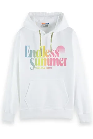 Scotch&Soda Garment-dye Logo Hoodie White