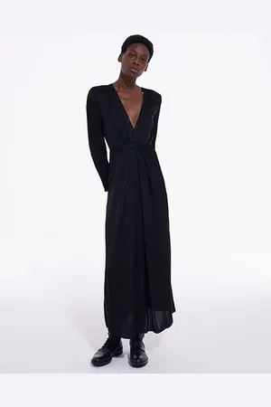 The Kooples Robe Longue Jacquard Pearls Black