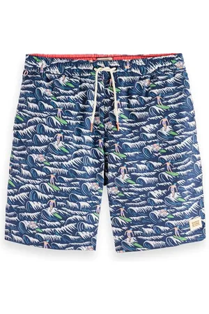 Scotch&Soda Long Length - Printed Swimshort Blue Wave Surf Aop
