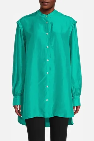 FORTE FORTE Forte Forte Silk Habotay Oversized Shirt Seafoam
