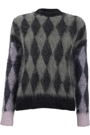 AllSaints Diamond Crew Neck Black/sage/pink