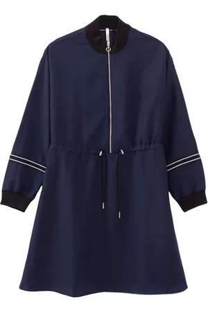 ICODE Navy Blue Ribbed Zipped Dress