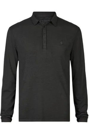 John Varvatos Marty Ls Burnout Polo W Pse Charcoal Htr