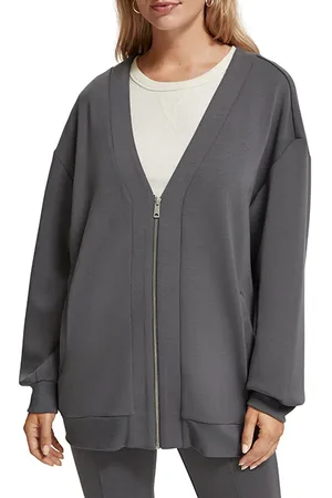 Scotch&Soda Oversized Jersey Bomber Jacket Dark Grey