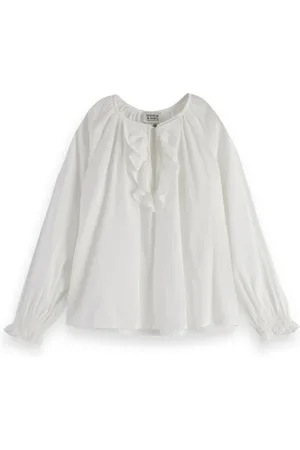 Scotch&Soda Girls Relaxed-fit Ruffled Top White