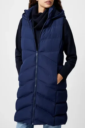 French Connection Gilet Row Hood Mid Midnight