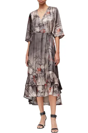 AllSaints Delana Koura Dress Shadow Grey