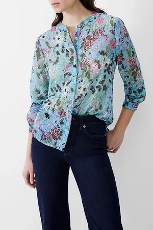 French Connection Blossom Hibiscus L/s Henley Still Water