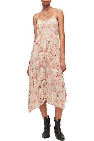 AllSaints Zelma Momo Dress Chalk White/pink