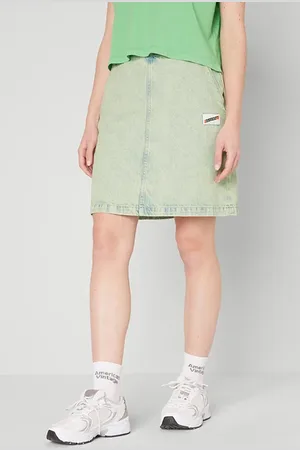 American Vintage High Waist Short Skirt Sur Teinture Vert