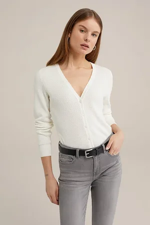WE Fashion Knitted Cardigan Off-white