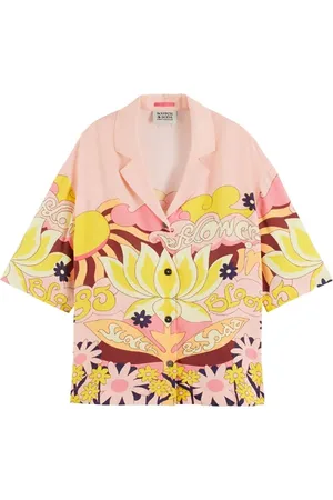 Scotch&Soda Camp Shirt With Placed Print Blush Peach