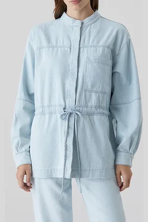 Closed Women Denim Patchwork Overshirt Light Blue