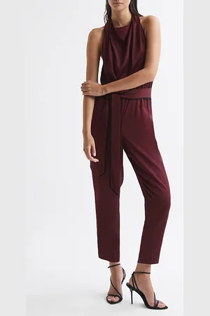 Reiss Frida Jumpsuit Burgundy