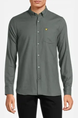 Lyle & Scott Plain Flannel Shirt Deep Green