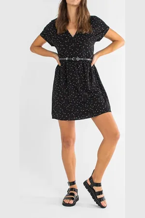 ICODE Black Arty Minimalist Print Dress Black