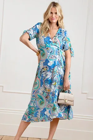 Séraphine Maternity Wrap Dress Multi