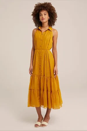 WE Fashion Dress Mid Length Mustard Yellow