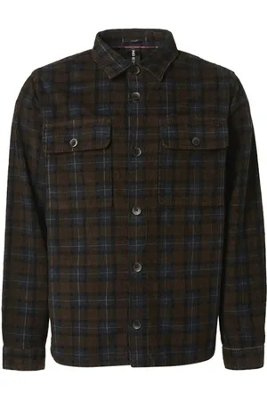 No Excess Overshirt Button Closure Corduroy Check Responsible Choice C