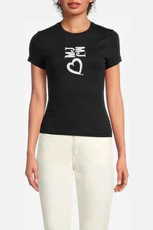 Moschino Jersey T-shirt With Mj Print Black