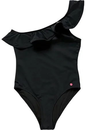 Scotch&Soda One Shoulder Ruffle Swimsuit Black