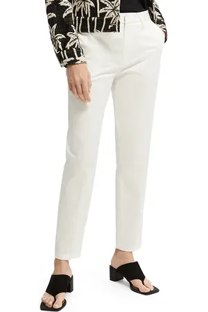 Scotch&Soda Bell Slim-fit Chino In Mercerized Organic Cotton Off White