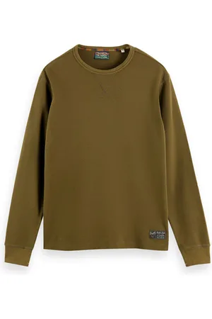 Scotch&Soda Structured Waffle Longsleeve T-shirt Military