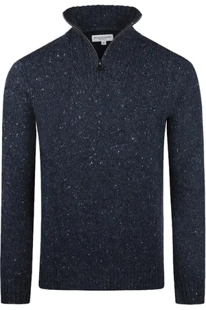 McGregor Zip Mock Fishermans Sweater Dark Grey Melange