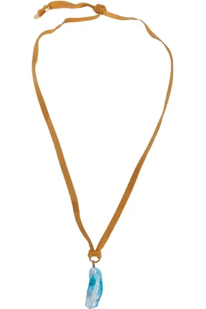 FORTE FORTE Forte Forte Suede And Glass Talisman Necklace Sky