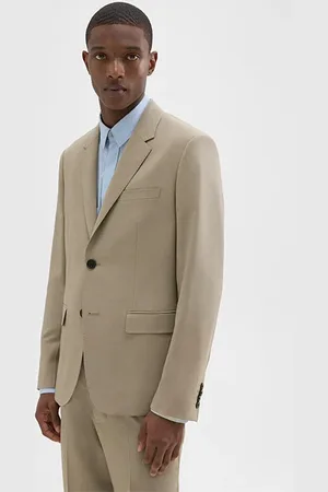 THEORY Virgin Wool Two-button Blazer Light Quarry