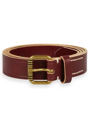 Scotch&Soda Leather Belt With Raw Edge Garnet