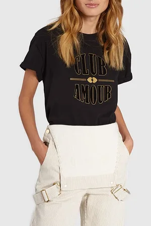 ICODE Black T-shirt With Flocked Velvet Slogan