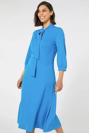 Elena Miro Long Dress With Bow Blue