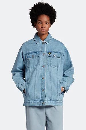 Lyle & Scott Oversized Denim Jacket Light Rinse Wash